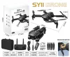 The SY11 black folding drone portable aerial photography camera features a stable brushless dual camera Item Picture